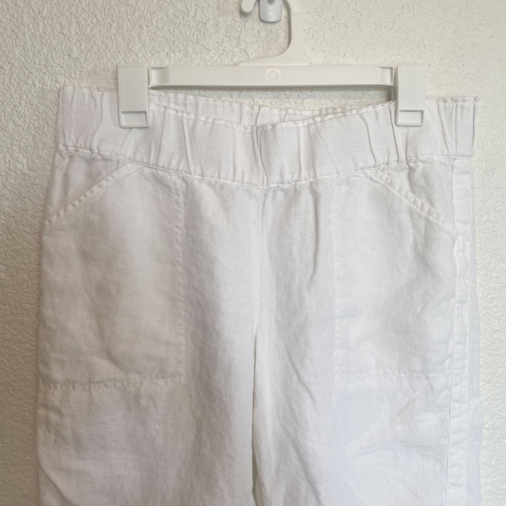J. Jill Love Linen White Coastal Boho Relaxed Fit Pants Size Medium